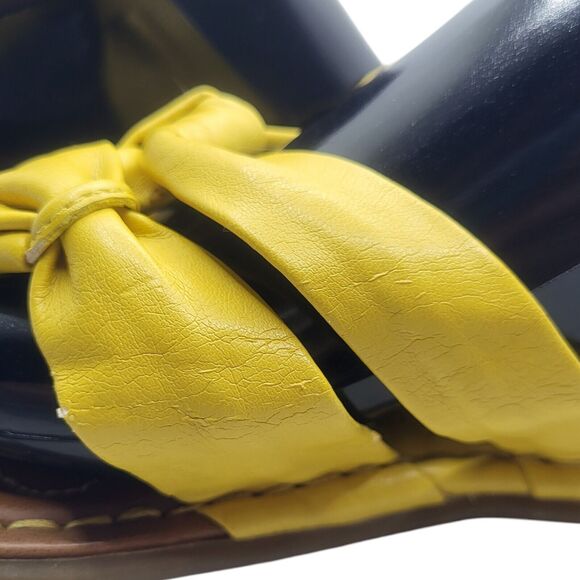 BOC Born Concept Vegan Leather Yellow Bows Flip Flops Size 9M Sandals Thongs - Picture 5 of 9